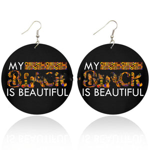 Wooden Afrocentric Earrings