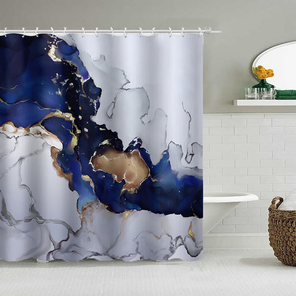 Marble Pattern Bath Curtain