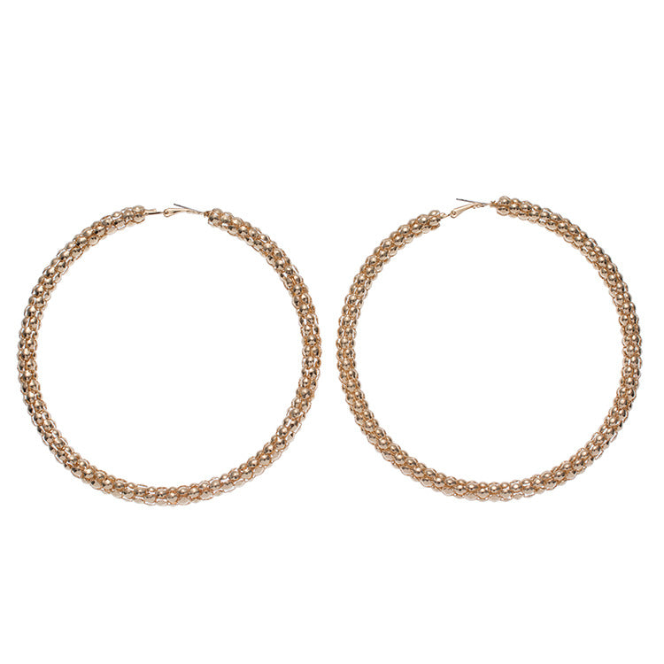 Gold Textured Hoop Earrings