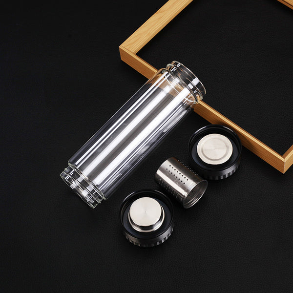 Tea Infuser with Filter Stainless Steel Double Wall Glass Water tumbler