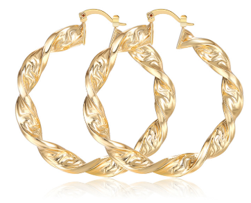 Twisted Hoops 18K Gold Plated Earrings