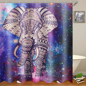 Elephant Bathroom Shower Curtain Set