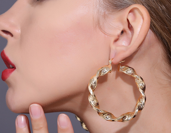 Twisted Hoops 18K Gold Plated Earrings