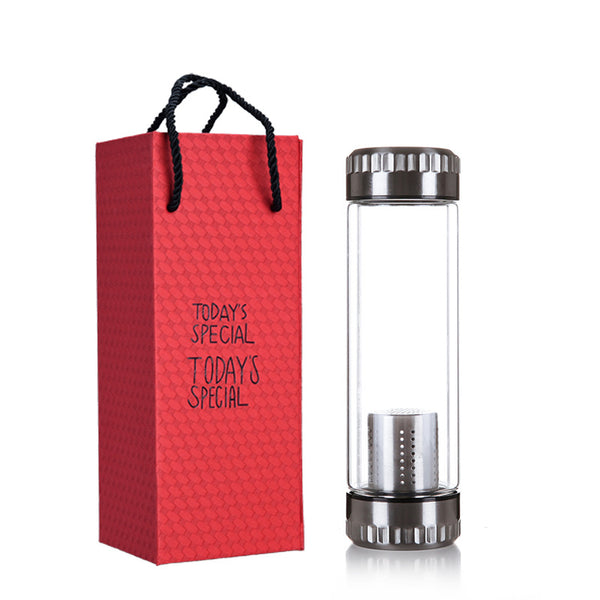 Tea Infuser with Filter Stainless Steel Double Wall Glass Water tumbler